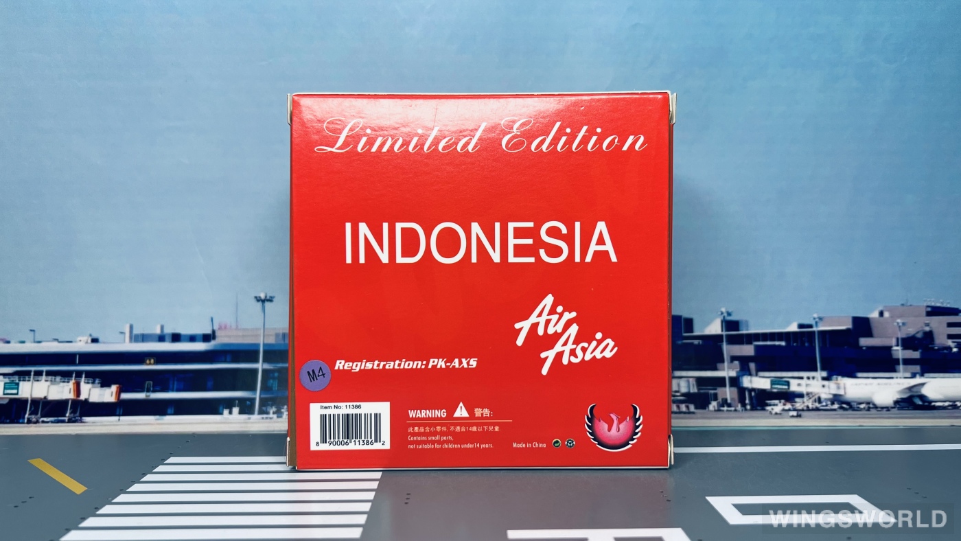 Phoenix 1:400 PH11386 AirAsia 亚洲航空 Airbus A320 PK-AXS