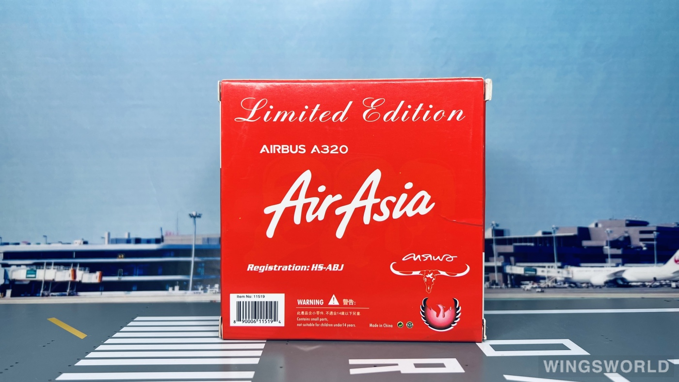 Phoenix 1:400 PH11519 AirAsia 亚洲航空 Airbus A320 HS-ABJ