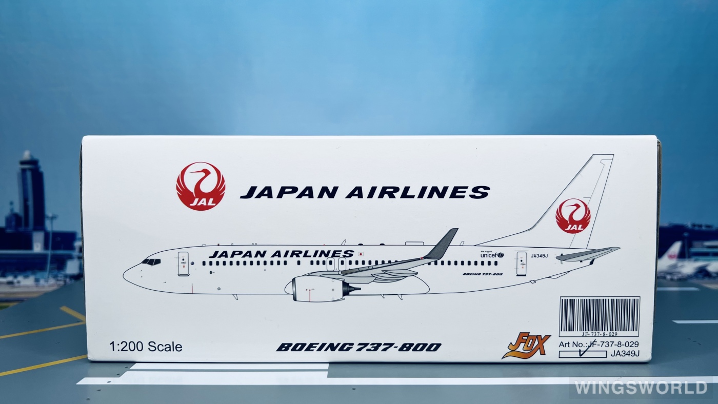 【新品】JAL 日本航空 B737-800 JA349J 1/200 JFOX空港