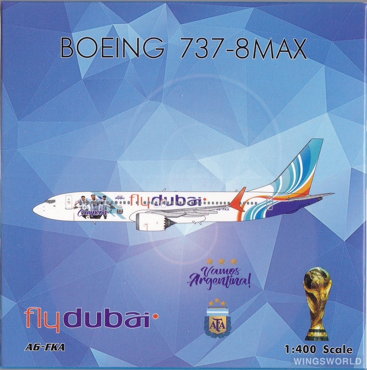 Phoenix 1:400 PH04501 Flydubai 迪拜航空 Boeing 737 MAX 8 A6-FKA