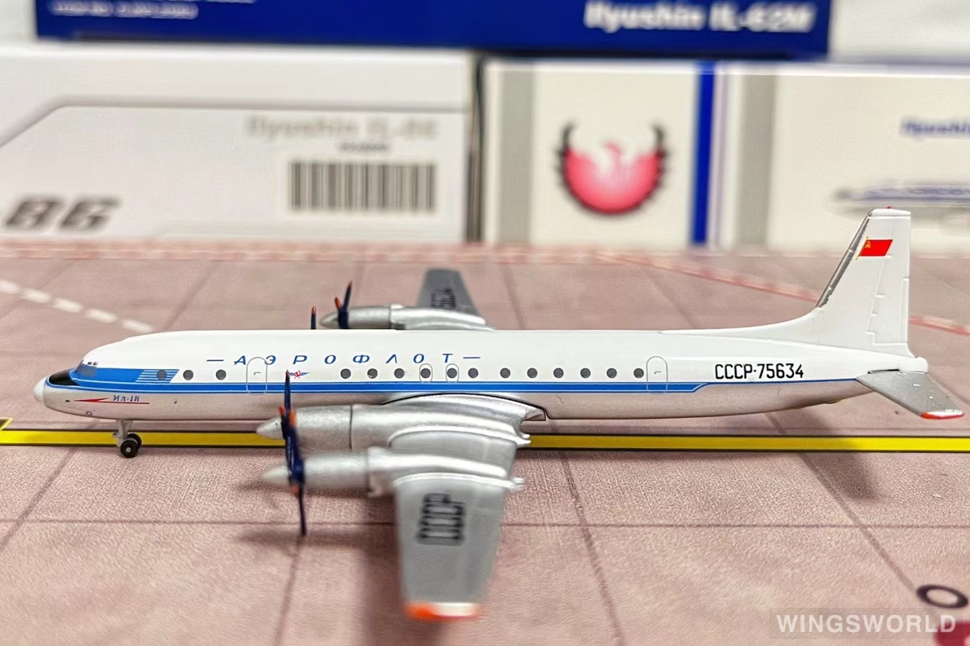 AeroClassics 1:400 AC411091 Aeroflot 俄罗斯航空 Ilyushin Il-18 CCCP-75634