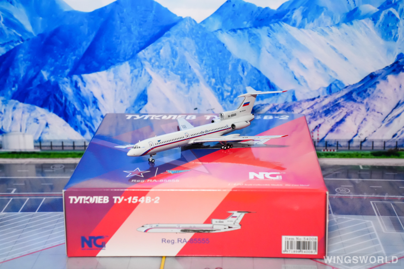 NGmodels 1:400 NG54008 Russia State Transport Company Tupolev Tu-154 RA-85555