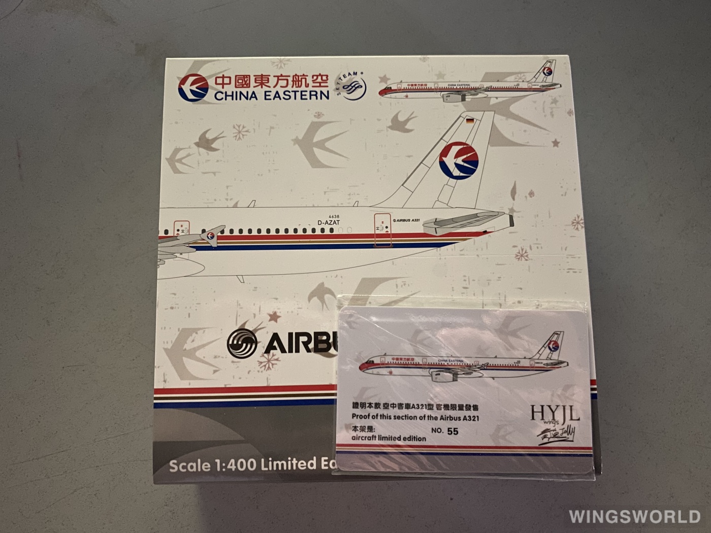 HYJLwings 1:400 HYJL81016 China Eastern 中国东方航空 Airbus A321 D-AZAT