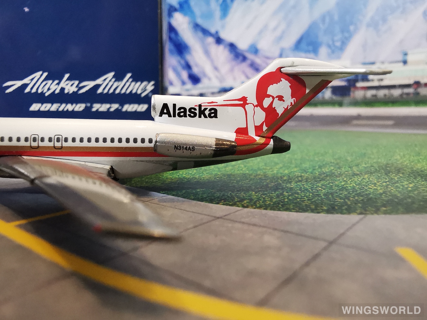 Geminijets 1:400 GJASA165 Alaska Airlines 阿拉斯加航空 Boeing 727-100 N314AS