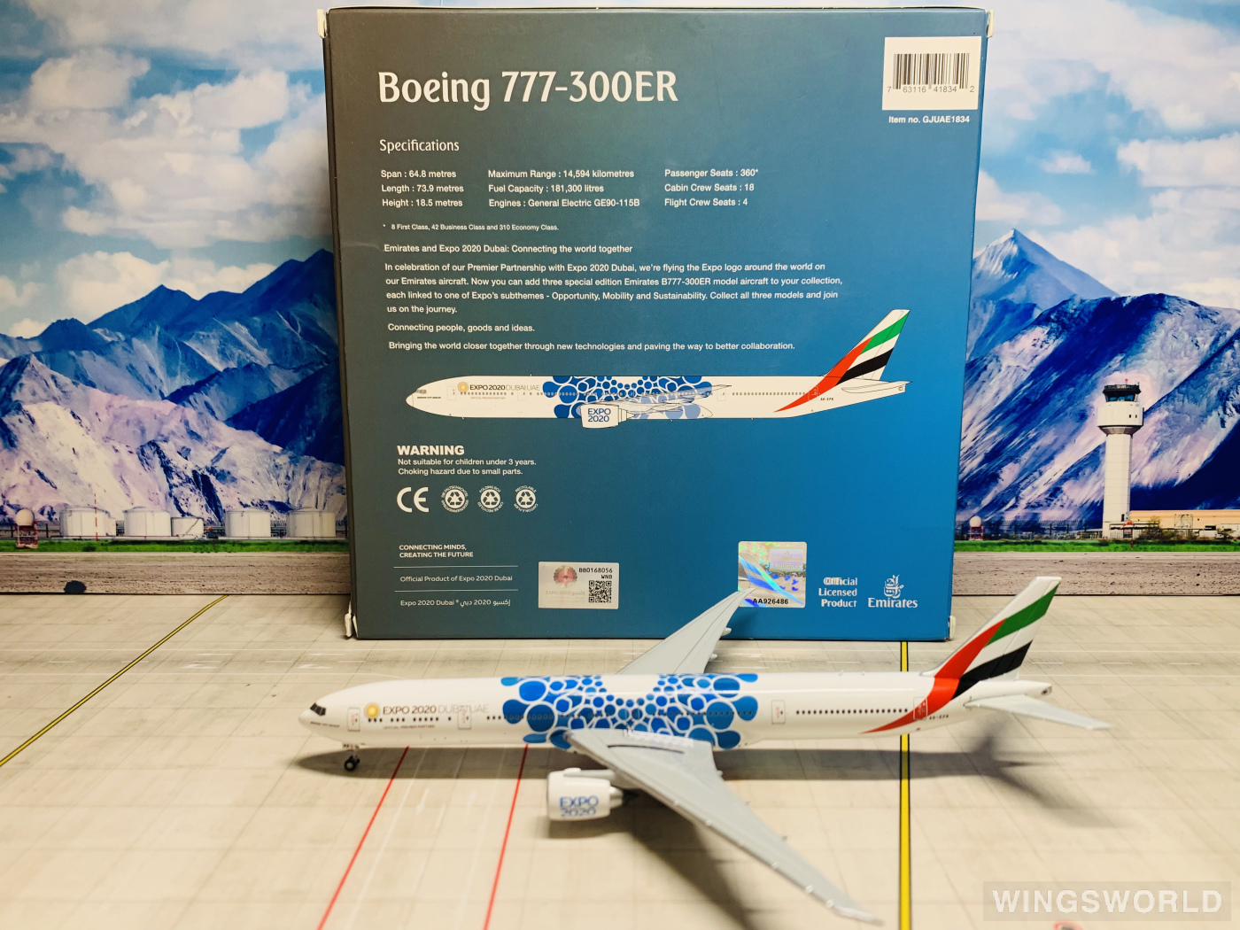 Geminijets 1:400 GJUAE1834 Emirates 阿联酋航空 Boeing 777-300ER A6-EPK