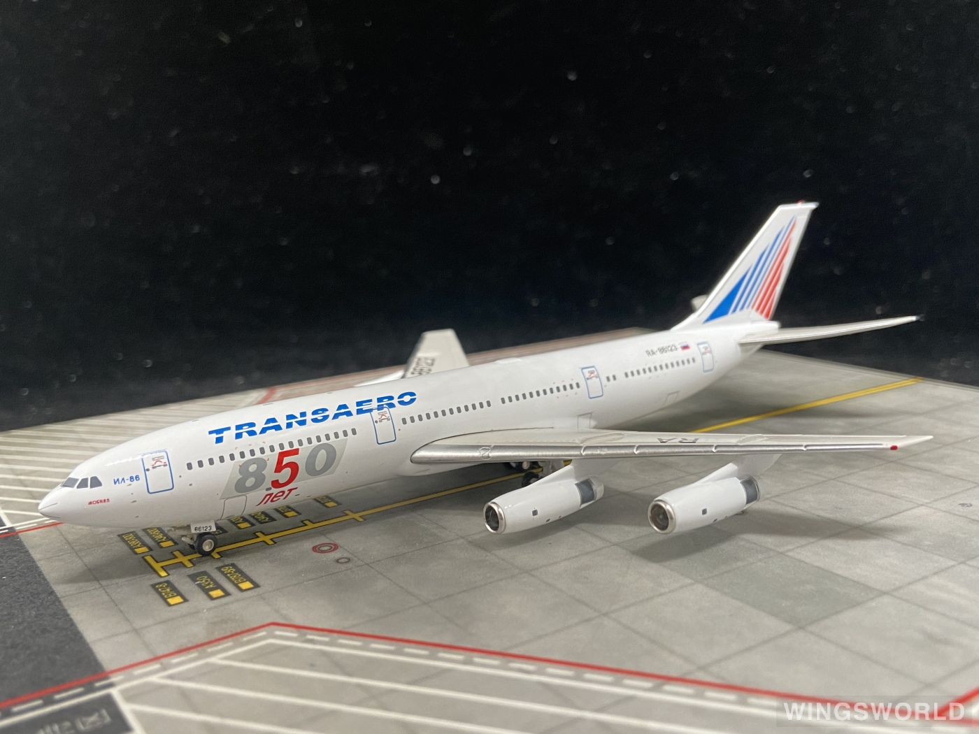 JC Wings 1:400 JC4141 Transaero Airlines 俄罗斯洲际航空 Ilyushin Il-86 RA-86123