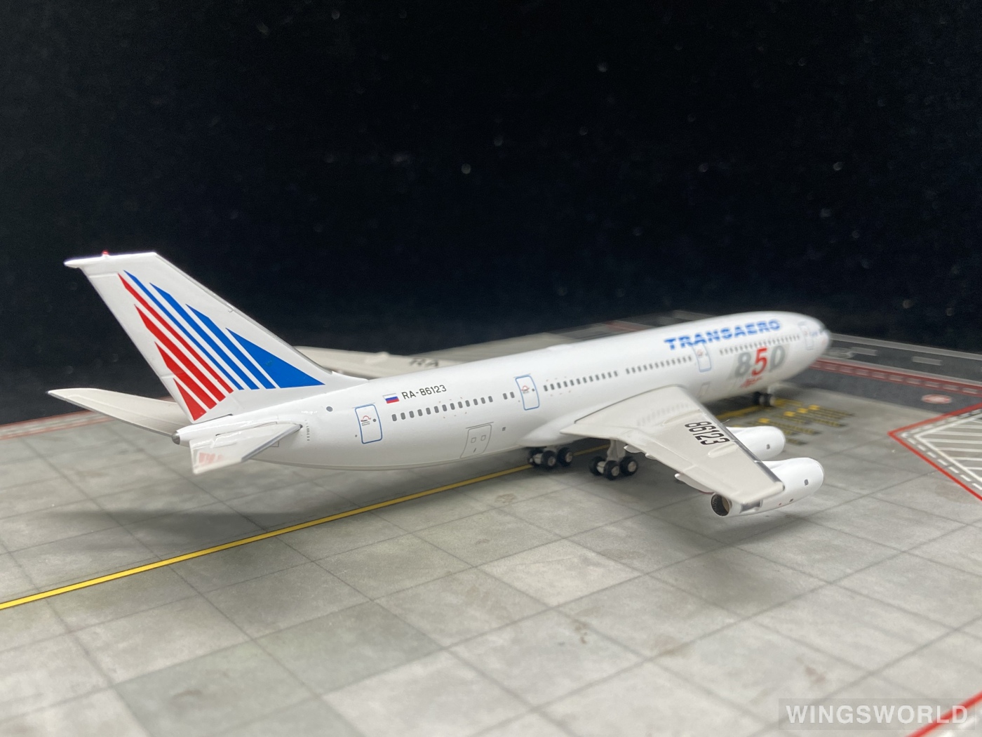 JC Wings 1:400 JC4141 Transaero Airlines 俄罗斯洲际航空 Ilyushin Il-86 RA-86123