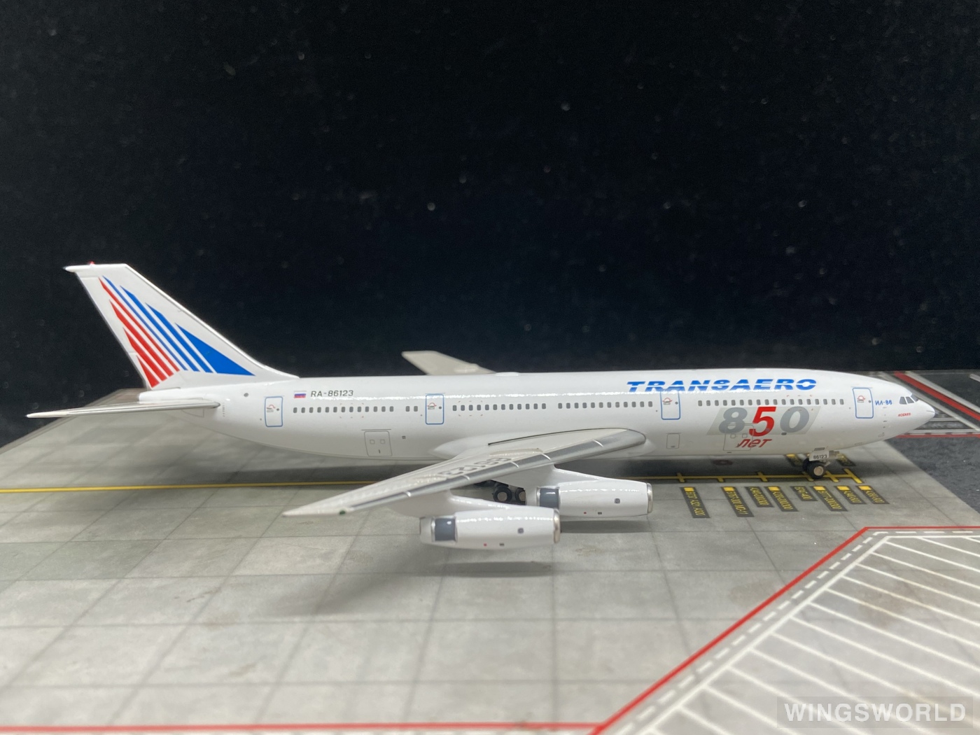 JC Wings 1:400 JC4141 Transaero Airlines 俄罗斯洲际航空 Ilyushin Il-86 RA-86123
