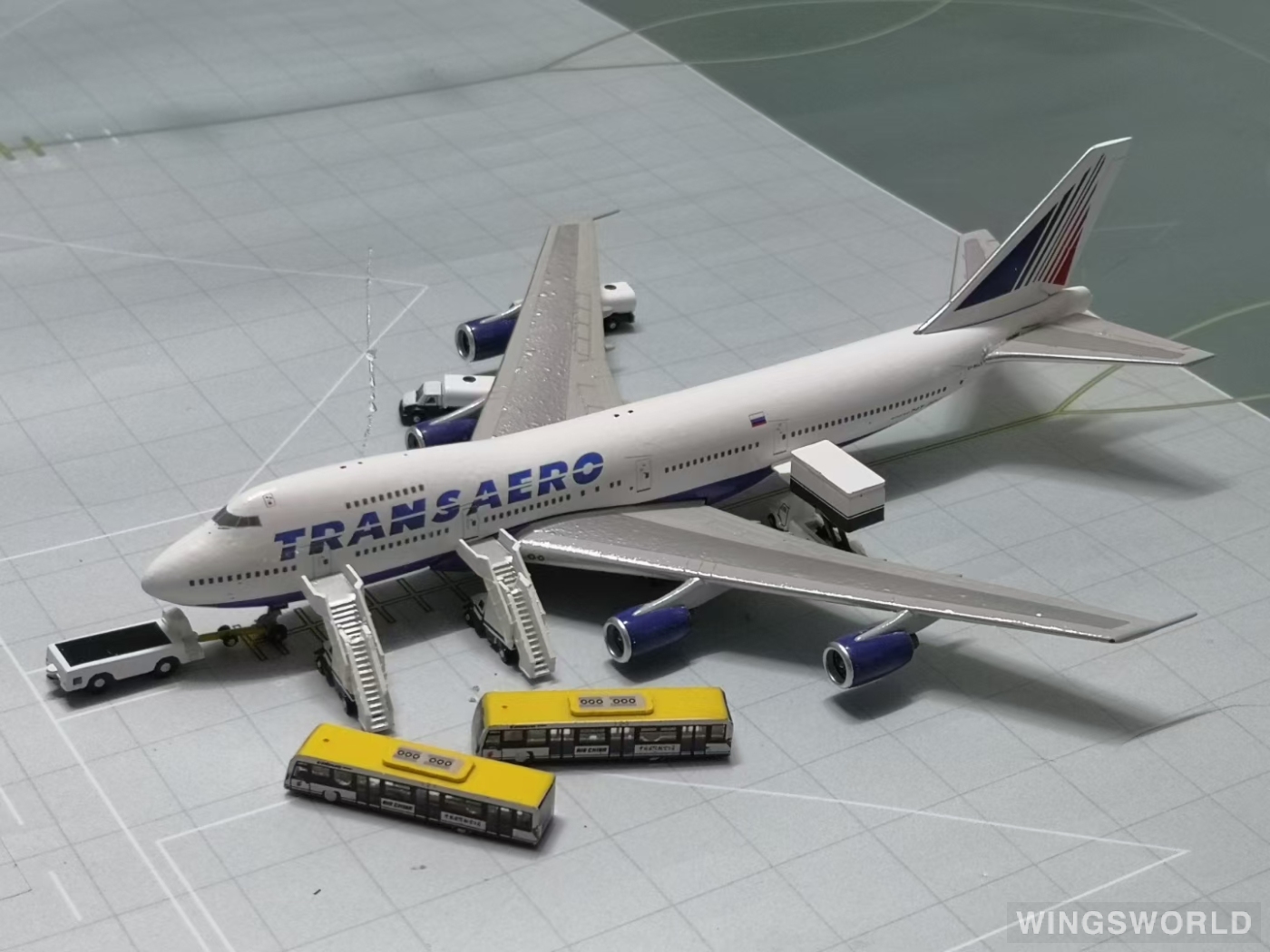 Magic 1:400 604480 Transaero Airlines 俄罗斯洲际航空 Boeing 747-200 VQ-BQA