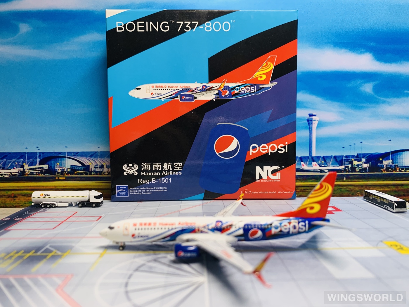 NGmodels 1:400 NG58178 Hainan Airlines 海南航空 Boeing 737-800 B-1501