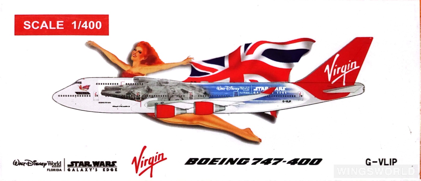 JC Wings 1:400 EW4744006 Virgin Atlantic Airways 维珍航空 Boeing 747-400 G-VLIP