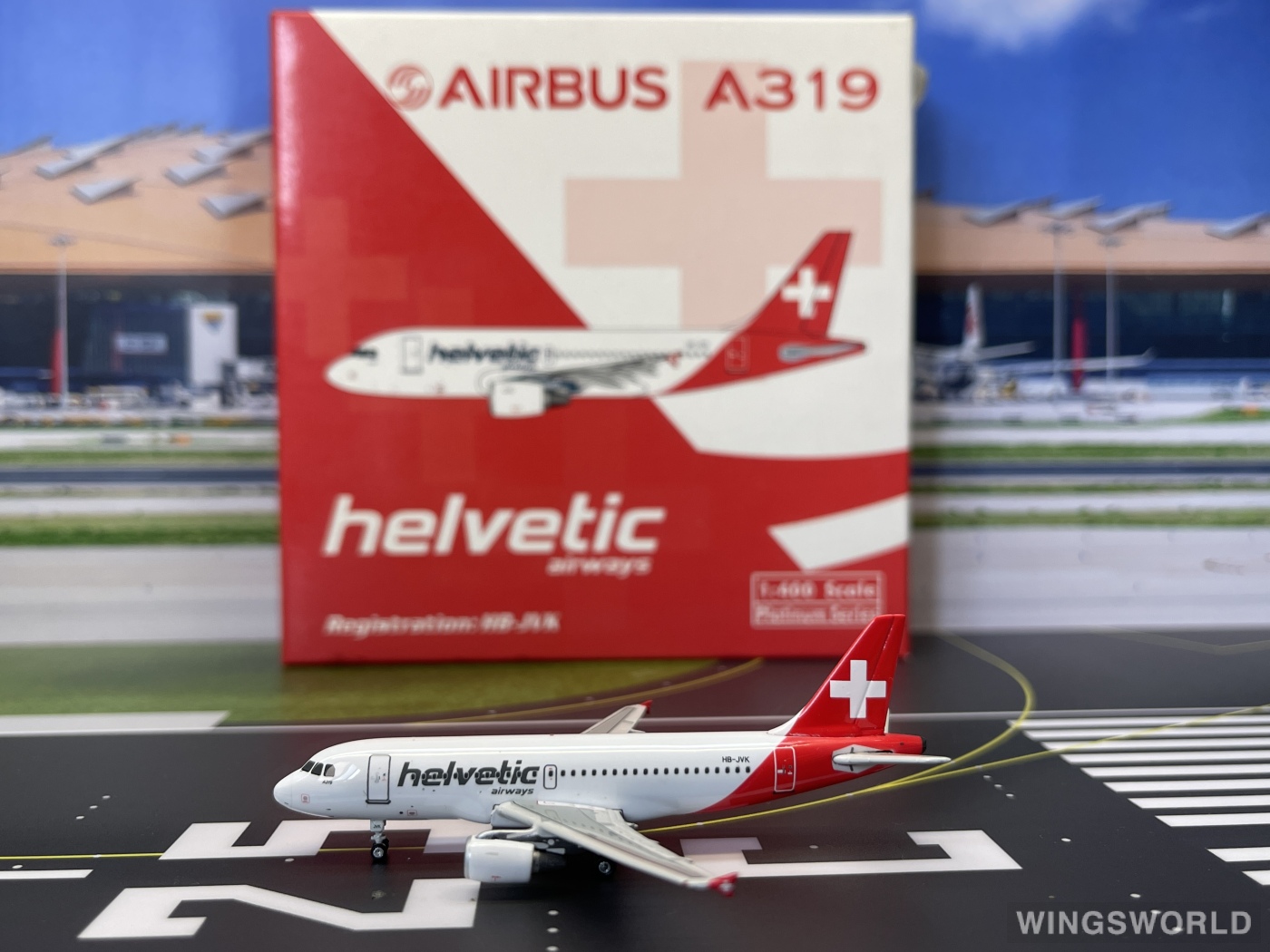Phoenix 1:400 PH10815 Helvetic Airways 海尔维航空 Airbus A319 HB-JVK
