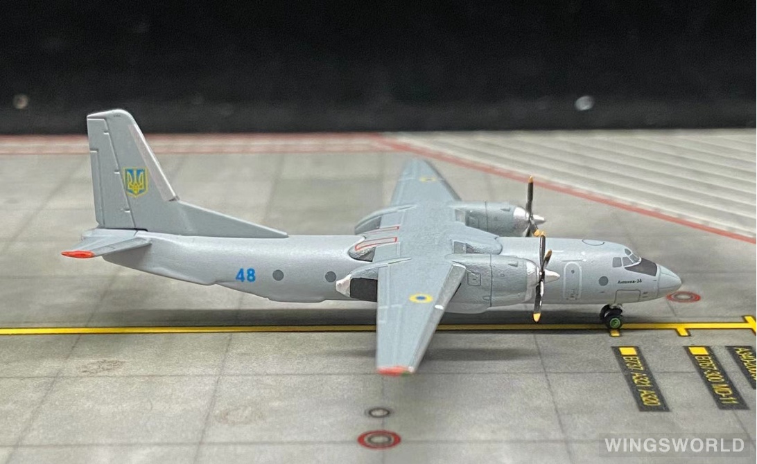 JC Wings 1:400 LH4326 Ukrainian Air Force 乌克兰空军 Antonov An-26 48