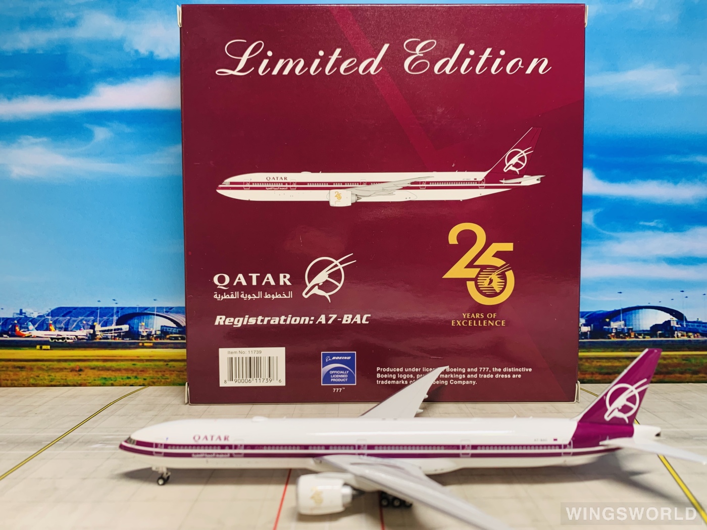 Phoenix 1:400 PH11739 Qatar 卡塔尔航空 Boeing 777-300ER A7-BAC