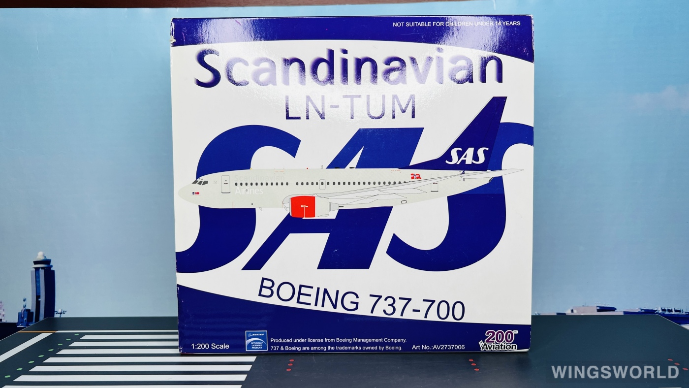 Aviation200 1:200 AV2737006 SAS 北欧航空 Boeing 737-700 LN-TUM