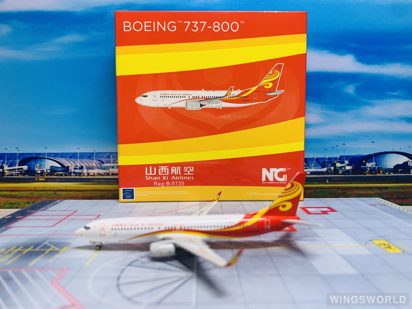 NGmodels 1:400 NG58068 Shanxi Airlines 山西航空 Boeing 737-800 B-5135