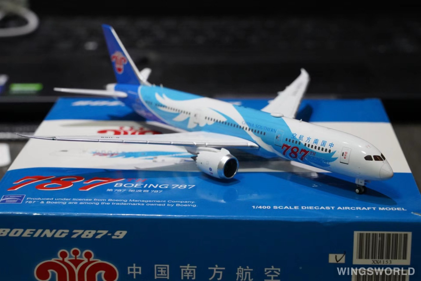 JC Wings 1:400 XX4153 China Southern 中国南方航空 Boeing 787-9 B-1168