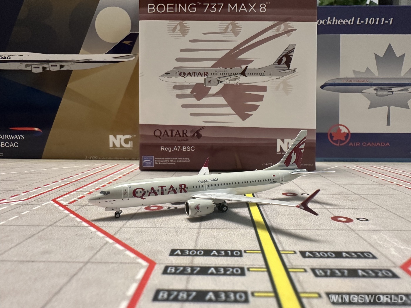 NGmodels 1:400 NG88013 Qatar 卡塔尔航空 Boeing 737 MAX 8 A7-BSC