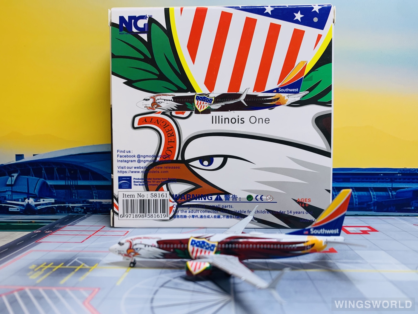 NGmodels 1:400 NG58161 Southwest Airlines 美国西南航空 Boeing 737-800 N8619F