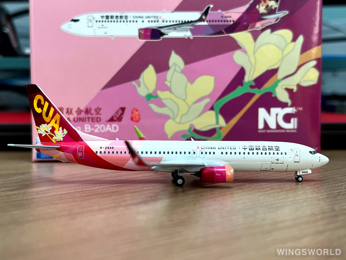 NGmodels 1:400 NG 58198 China United Airlines 中国联合航空 Boeing 737-800 B-20AD