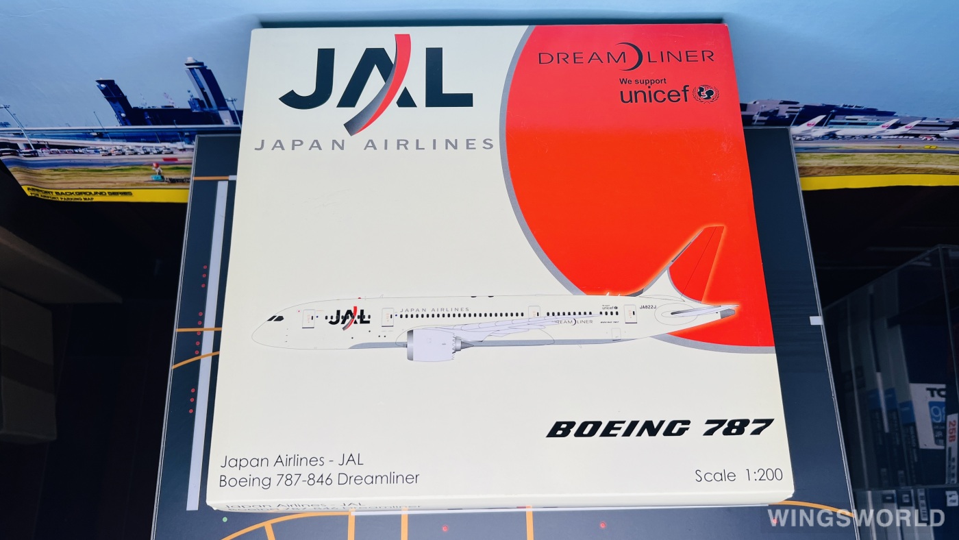 JC Wings 1:200 XX2886 Japan Airlines 日本航空 Boeing 787-8 JA822J