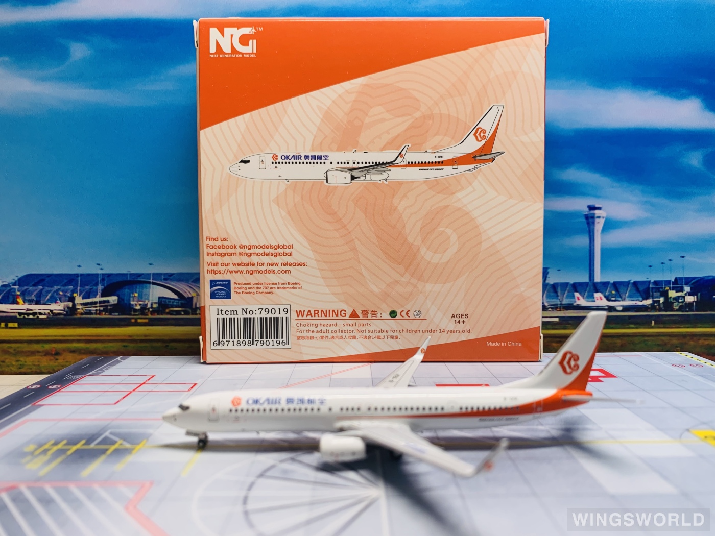 NGmodels 1:400 NG79019 Okay Airways 奥凯航空 Boeing 737-900ER B-1291