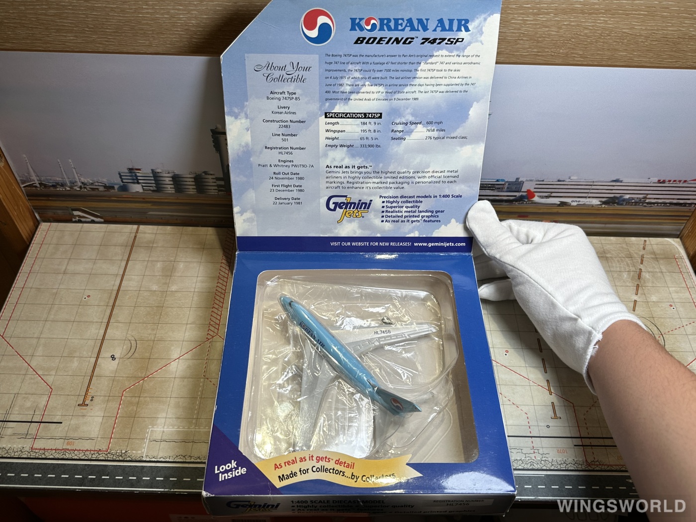 Geminijets 1:400 GJKAL084 Korean Air 大韩航空 Boeing 747SP HL7456