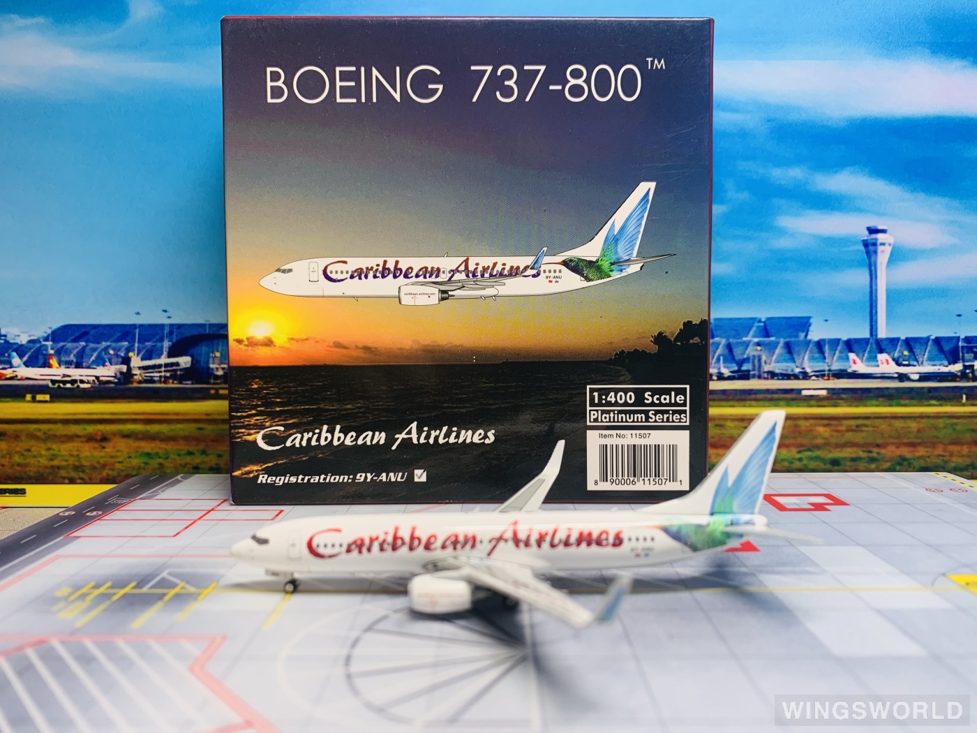 Phoenix 1:400 PH11507 Caribbean Airlines 加勒比海航空 Boeing 737-800 9Y-ANU