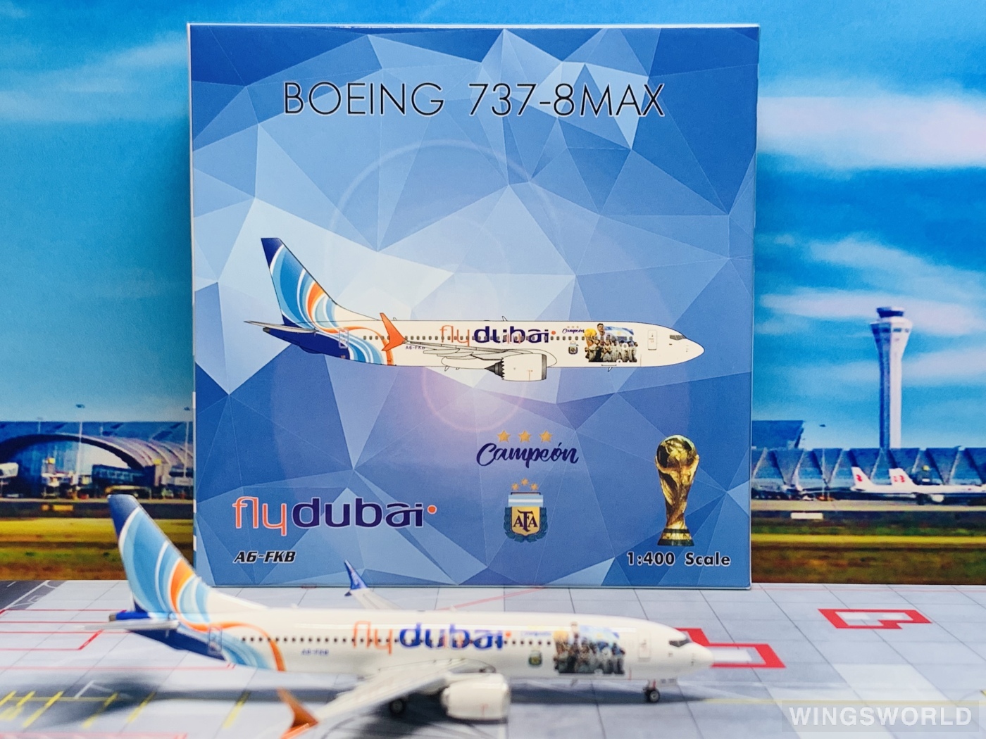 Phoenix 1:400 PH04503 Flydubai 迪拜航空 Boeing 737 MAX 8 A6-FKB
