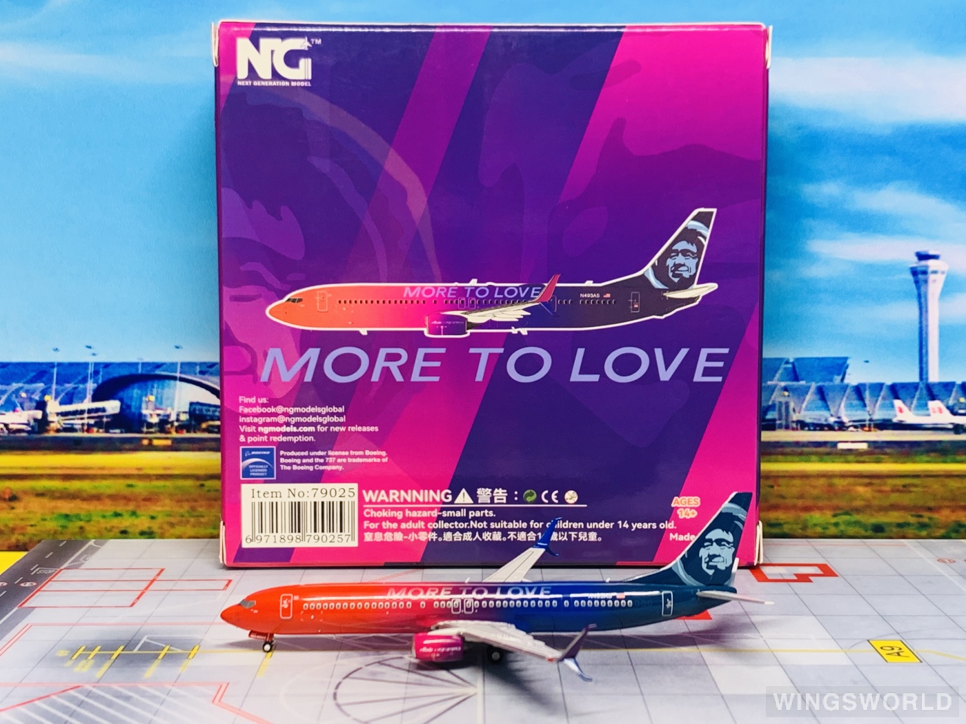NGmodels 1:400 NG79025 Alaska Airlines 阿拉斯加航空 Boeing 737-900ER N493AS