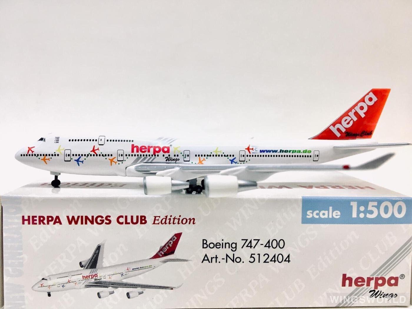 Herpa 1:500 504096 Northwest Airlines 美国西北航空 Boeing 747-400 N670US