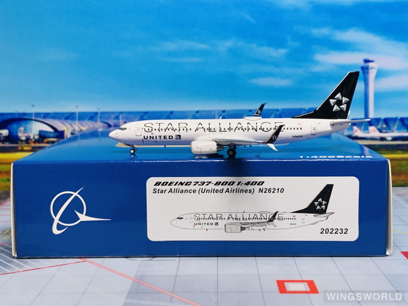 Pandamodel 1:400 202232 United Airlines 美国联合航空 Boeing 737-800 N26210