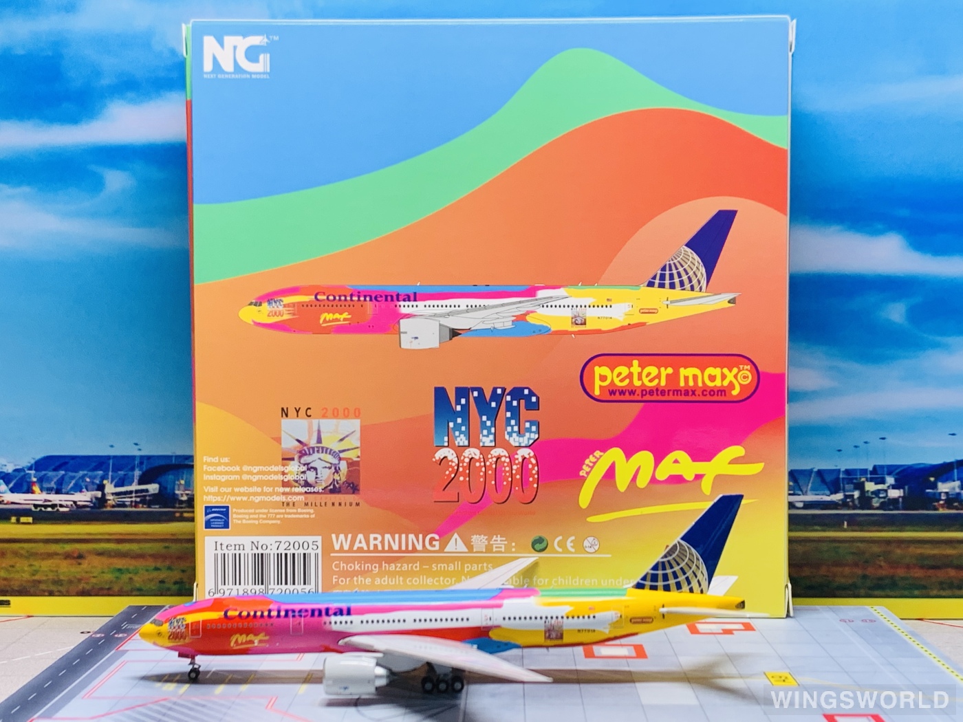 NGmodels 1:400 NG72005 Continental Airlines 美国大陆航空 Boeing 777-200ER N77014