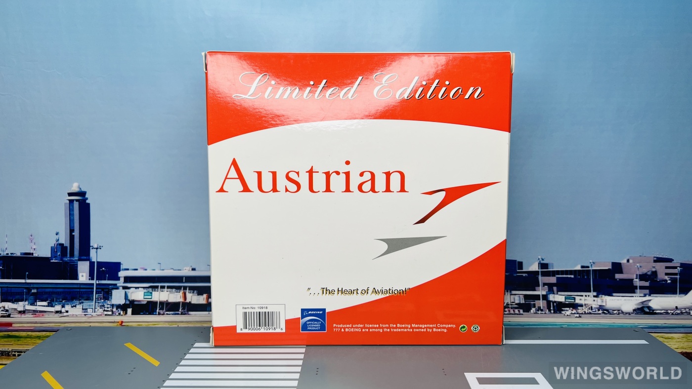 Phoenix 1:400 PH10918 Austrian Airlines 奥地利航空 Boeing 777-200 OE-LPA