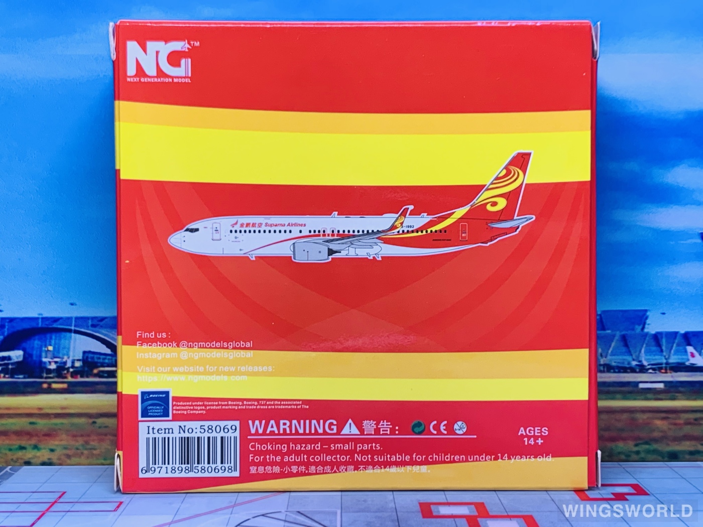 NGmodels 1:400 NG58069 Suparna Airlines 金鹏航空 Boeing 737-800 B-1992