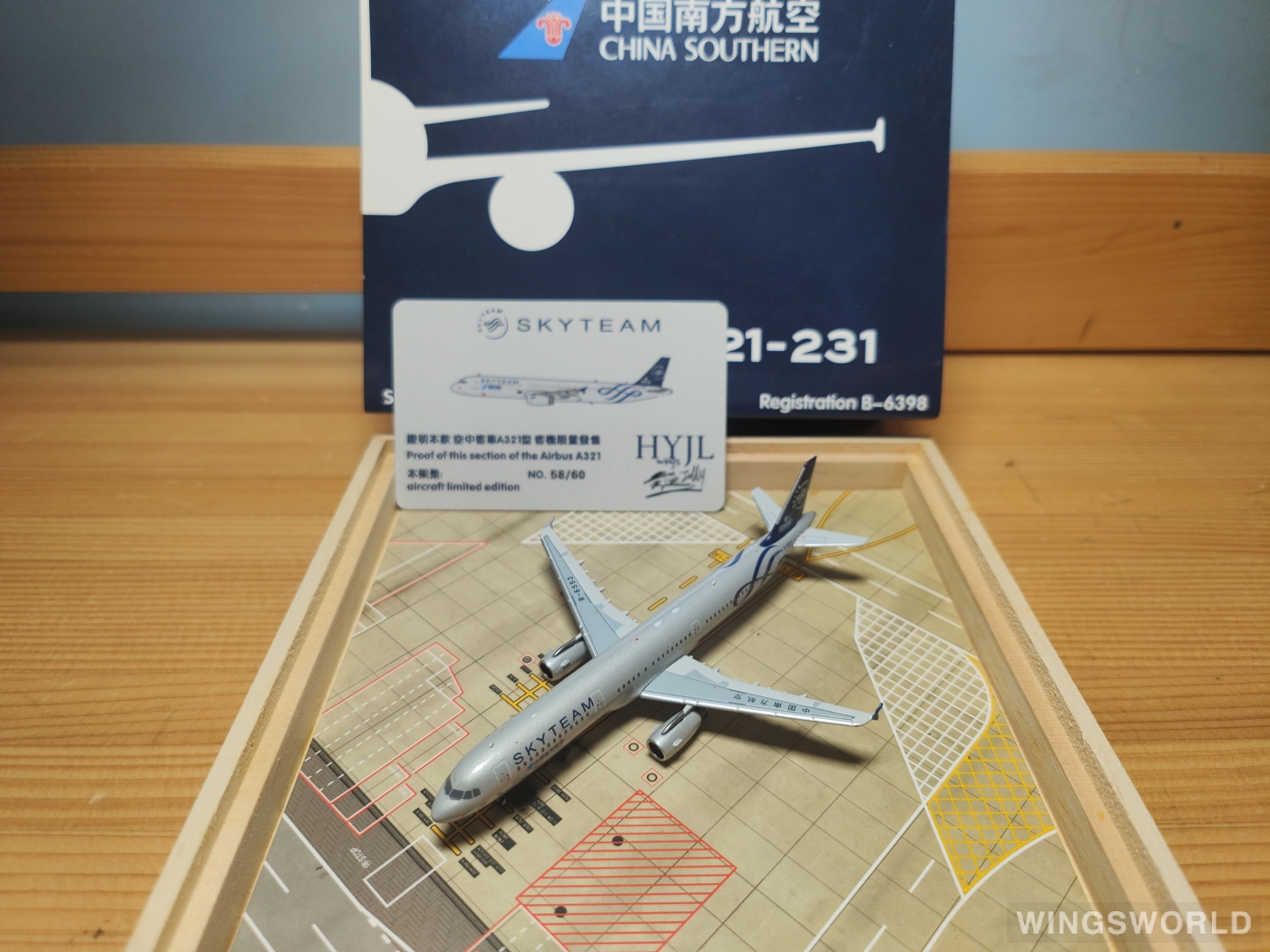 HYJLwings 1:400 HYJL81027 China Southern 中国南方航空 Airbus A321 B-6398