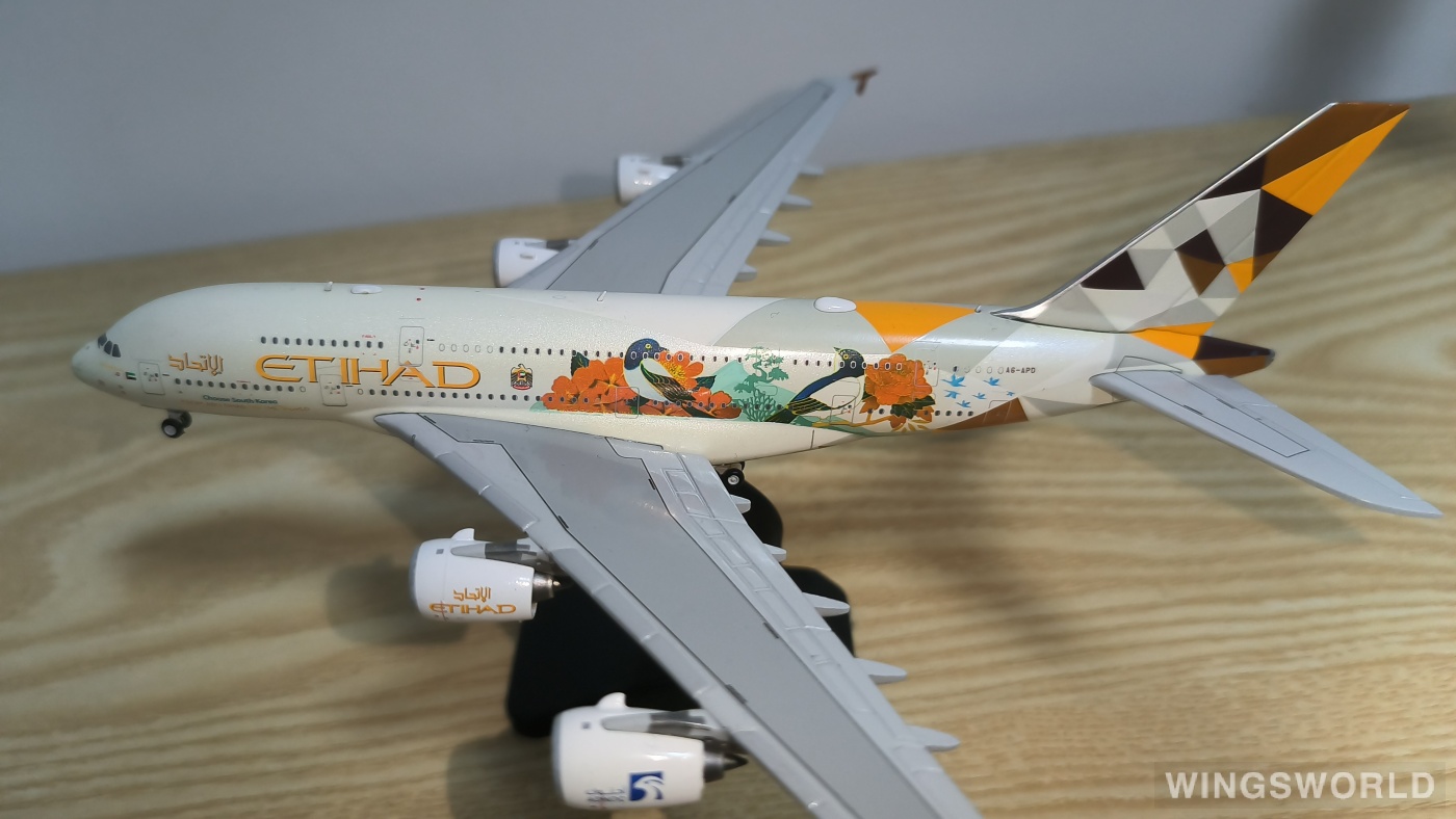 JC Wings 1:400 XX4278 Etihad Airways 阿提哈德航空 Airbus A380-800 A6-APD