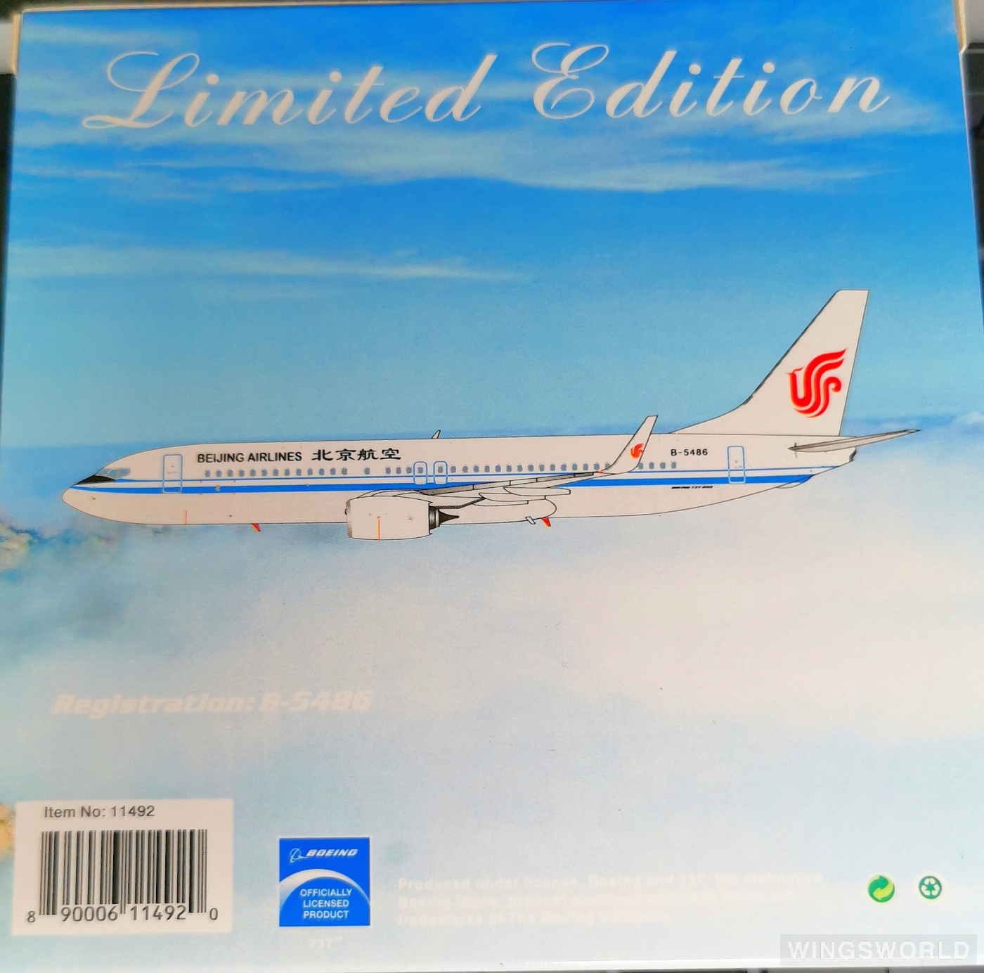 Phoenix 1:400 PH11492 Beijing Airline 北京航空 Boeing 737-800 B-5486