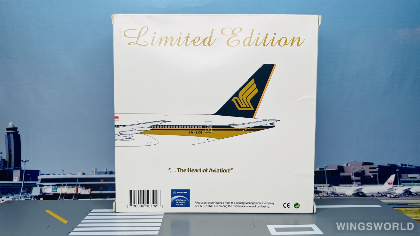 Phoenix 1:400 PH10198 Singapore Airlines 新加坡航空 Boeing 777-200 9V-SQI