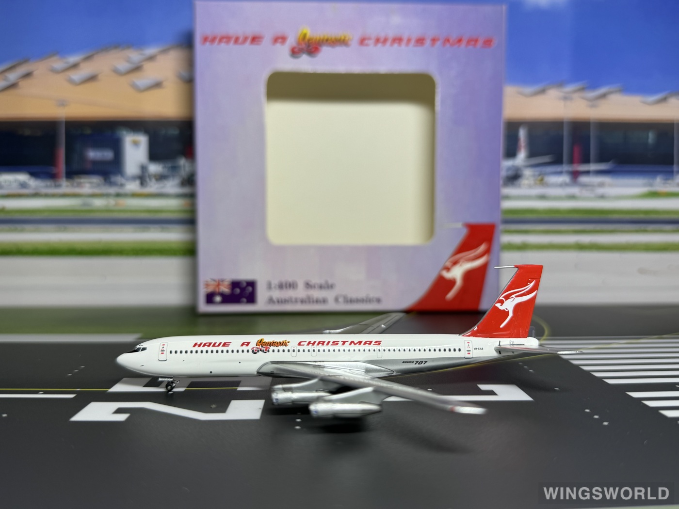 AeroClassics 1:400 AC4VHEAB Qantas 澳洲航空 Boeing 707-300 VH-EAB