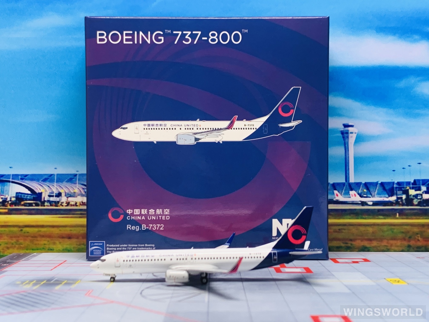 NGmodels 1:400 NG58226 China United Airlines 中国联合航空 Boeing 737-800 B-7372