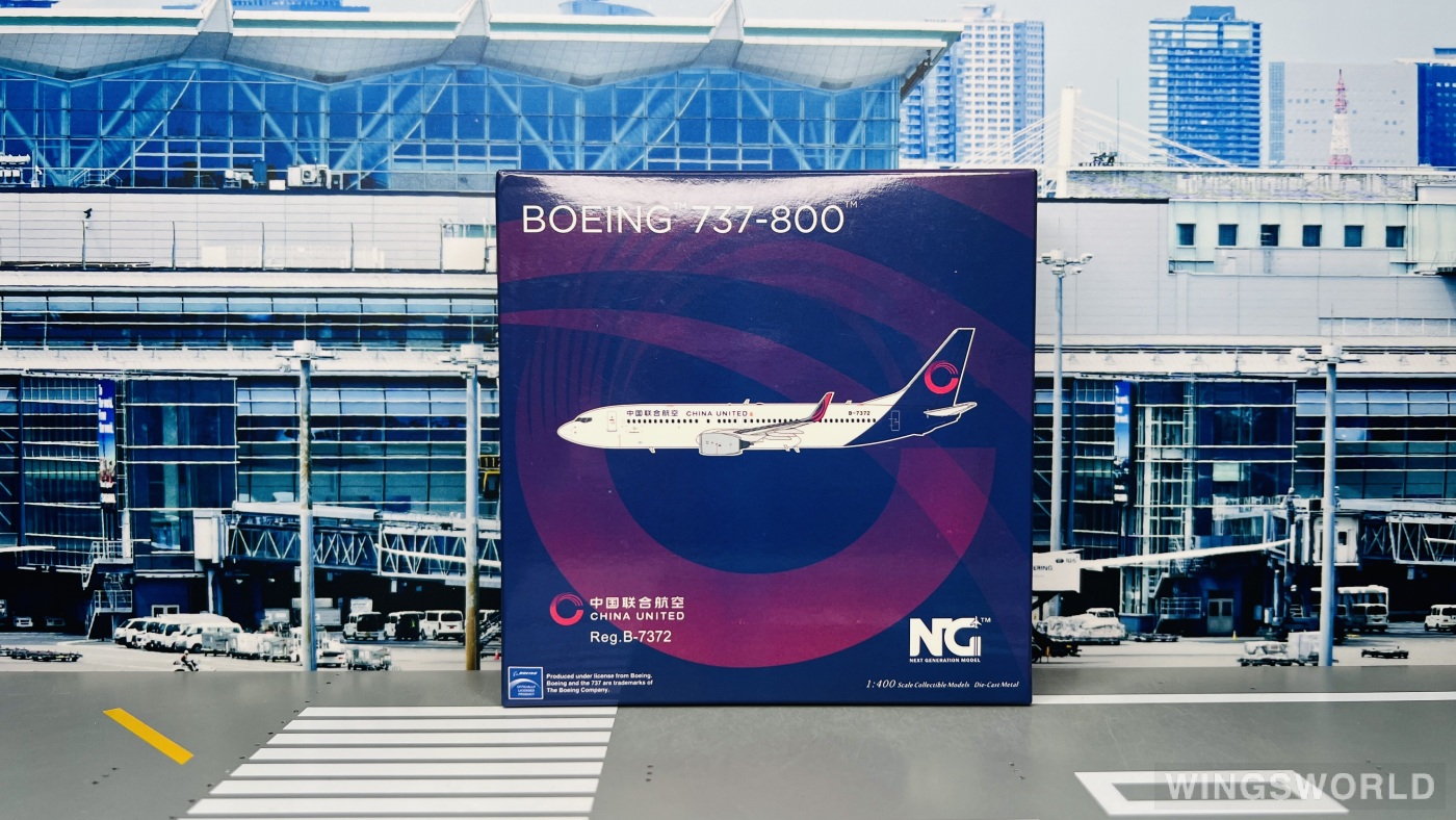 NGmodels 1:400 NG58226 China United Airlines 中国联合航空 Boeing 737-800 B-7372