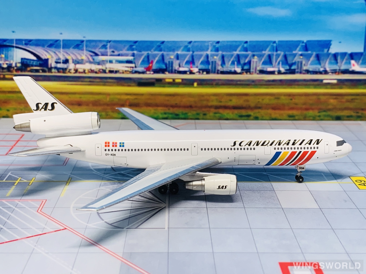 Witty 1:400 WT4DC1006 SAS 北欧航空 McDonnell Douglas DC-10 OY-KDA