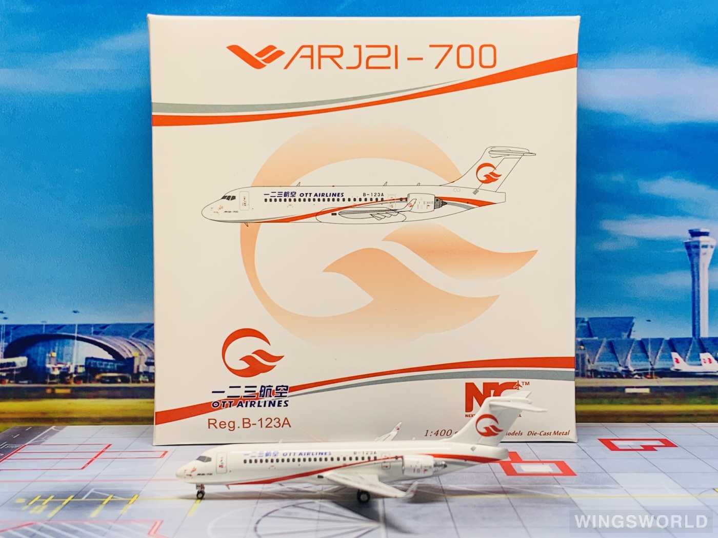 NGmodels 1:400 NG21012 OTT Airlines 一二三航空 Comac ARJ21-700 B-123A