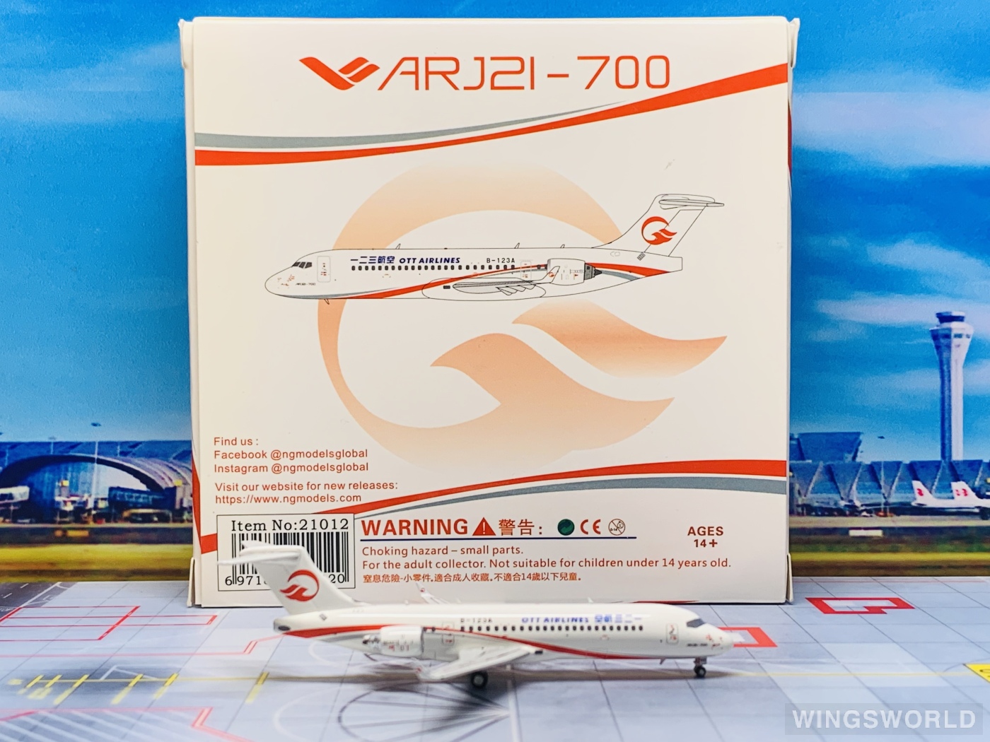 NGmodels 1:400 NG21012 OTT Airlines 一二三航空 Comac ARJ21-700 B-123A