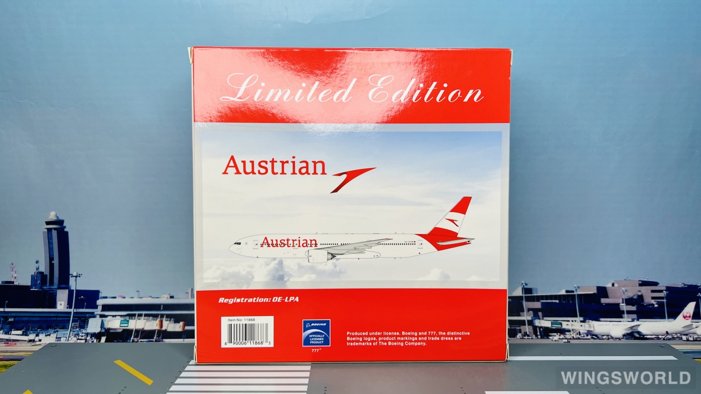 Phoenix 1:400 PH11868 Austrian Airlines 奥地利航空 Boeing 777-200ER OE-LPA