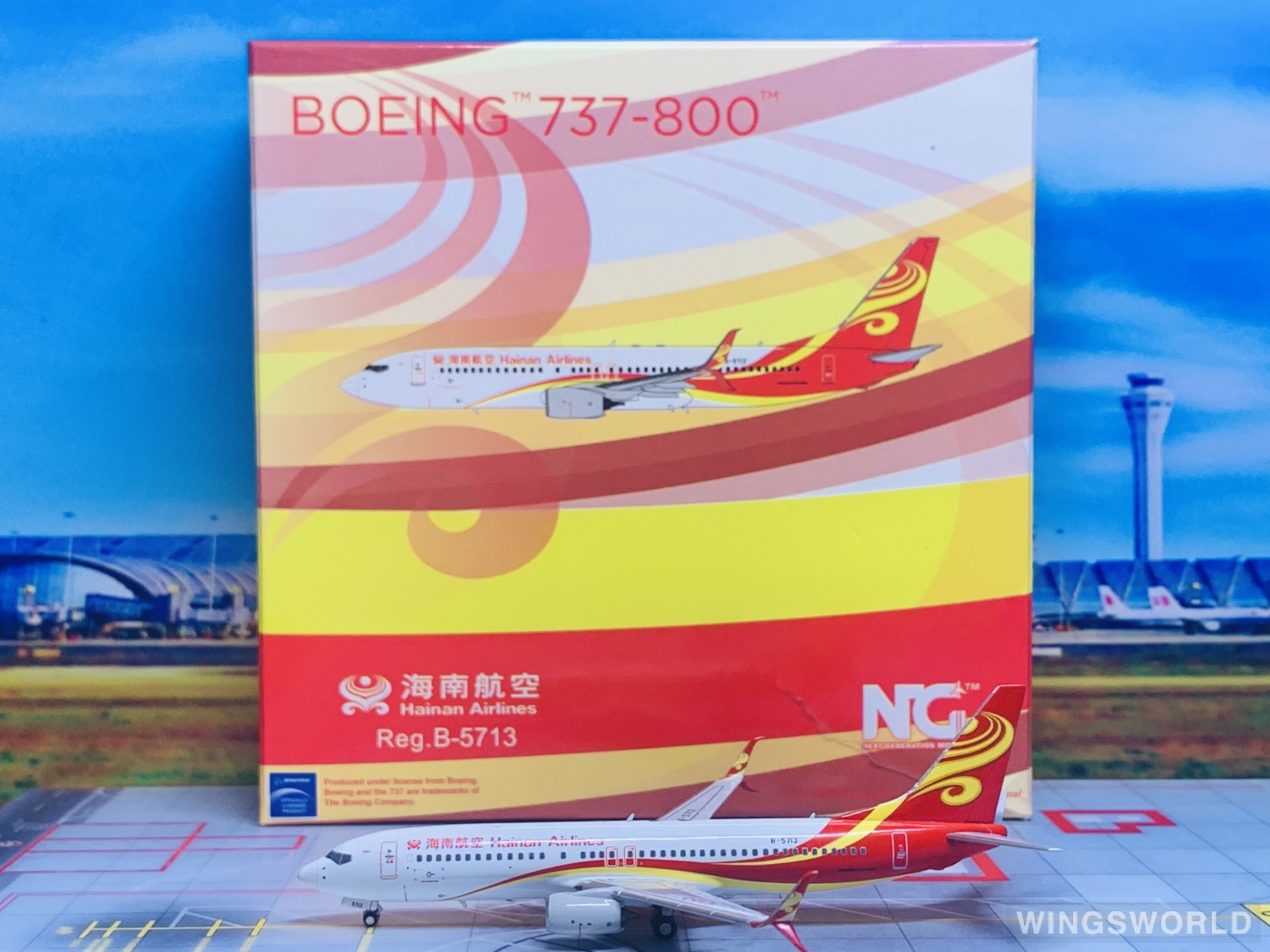 NGmodels 1:400 NG58179 Hainan Airlines 海南航空 Boeing 737-800 B-5713