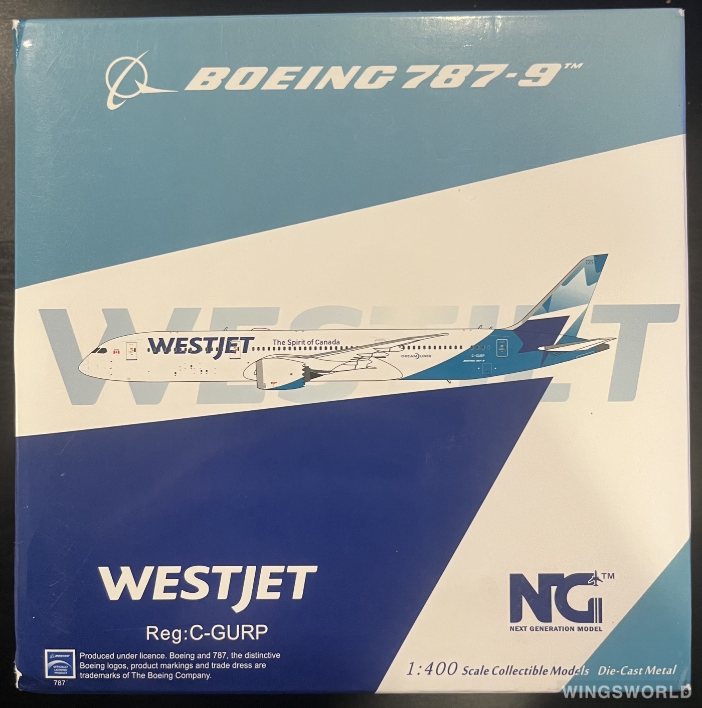 NGmodels 1:400 Boeing 787-9 WestJet 西捷航空NG55018 C-GURP 的点评- 飞机模型世界资料库