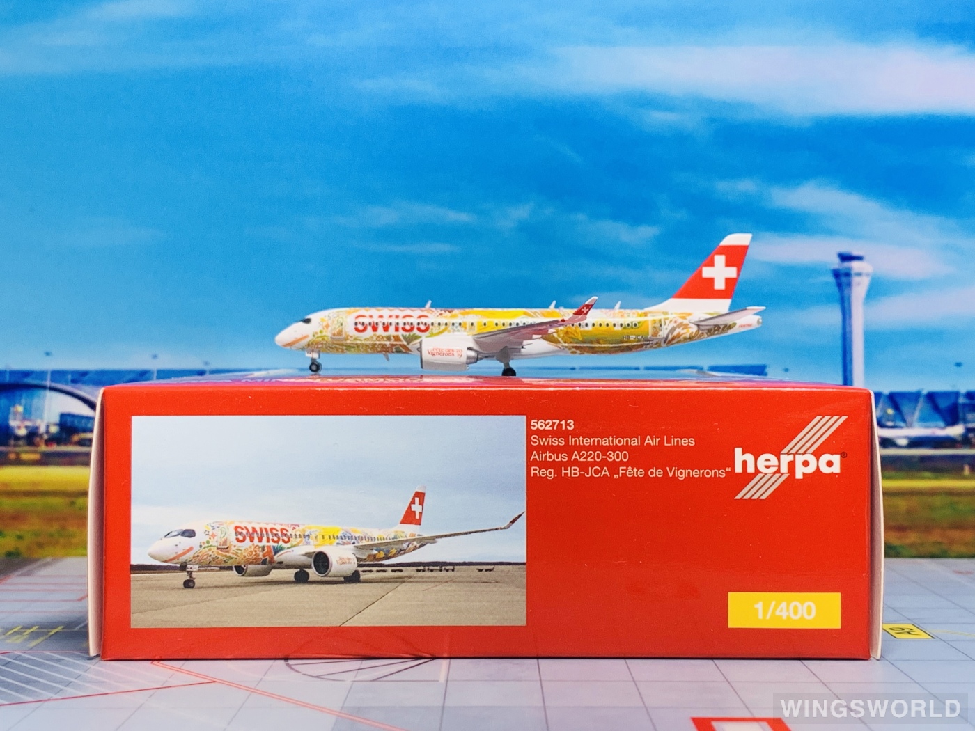Herpa 1:400 Airbus A220-300 Swiss 瑞士国际航空562713 HB-JCA 的照片