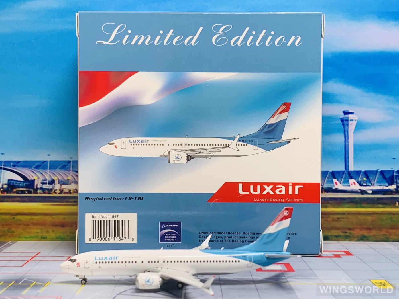 Phoenix 1:400 PH11847 Luxair 卢森堡航空 Boeing 737 MAX 8 LX-LBL